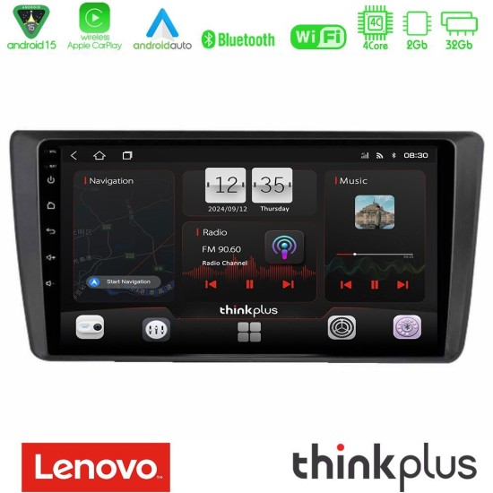 Lenovo Thinkplus Series 4Core Android15 2+32GB  Skoda Octavia 2004-2012 Navigation Multimedia Tablet 9" Με Carplay & Android Auto