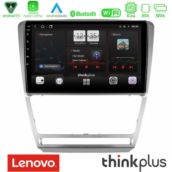 Lenovo Thinkplus Series 4Core Android15 2+32GB  Skoda Octavia 5 Navigation Multimedia Tablet 10" Με Carplay & Android Auto