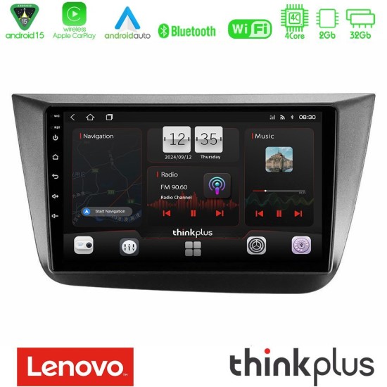 Lenovo Thinkplus Series 4Core Android15 2+32GB Seat Altea 2004-2015 Navigation Multimedia Tablet 9" Με Carplay & Android Auto Lenovo Thinkplus Series 4Core Android15 2+32GB Seat Altea 2004-2015 Navigation Multimedia Tablet 9" Με Carplay & Android Auto
