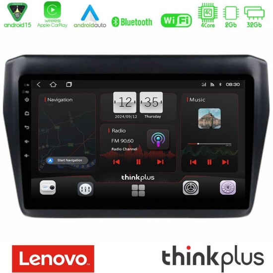 Lenovo Thinkplus Series 4Core Android15 2+32GB Suzuki Swift 2017-2023 Navigation Multimedia Tablet 9" Με Carplay & Android Auto Lenovo Thinkplus Series 4Core Android15 2+32GB Suzuki Swift 2017-2023 Navigation Multimedia Tablet 9" Με Carplay & Android Auto