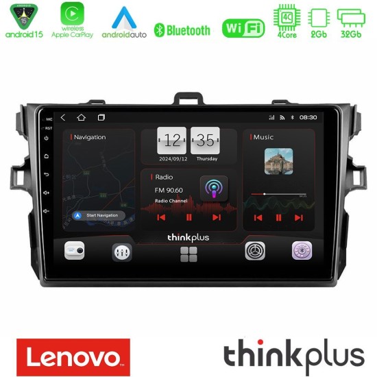 Lenovo Thinkplus Series 4Core Android15 2+32GB Toyota Corolla 2007-2012 Navigation Multimedia Tablet 9" Με Carplay & Android Auto Lenovo Thinkplus Series 4Core Android15 2+32GB Toyota Corolla 2007-2012 Navigation Multimedia Tablet 9" Με Carplay & Android Auto