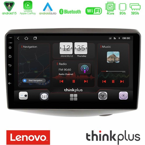 Lenovo Thinkplus Series 4Core Android15 2+32GB  Toyota Yaris 1999 - 2006 Navigation Multimedia Tablet 9" Με Carplay & Android Auto