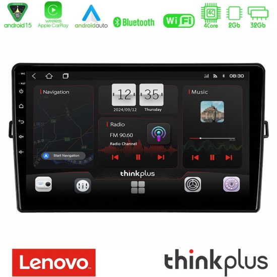 Lenovo Thinkplus Series 4Core Android15 2+32GB  Toyota Auris Navigation Multimedia Tablet 10" Με Carplay & Android Auto