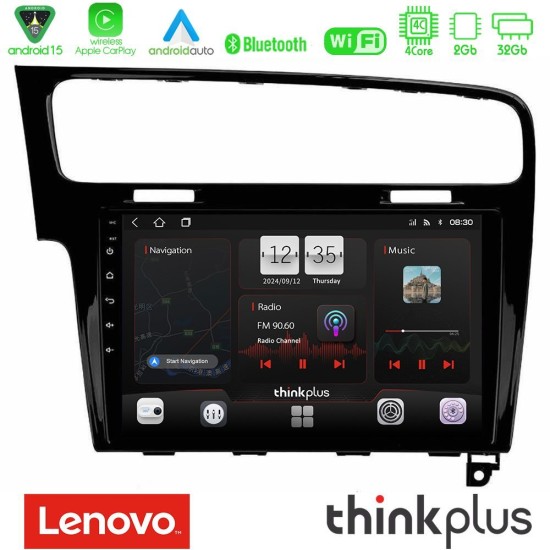 Lenovo Thinkplus Series 4Core Android15 2+32GB  VW GOLF 7 Navigation Multimedia Tablet 10" Με Carplay & Android Auto