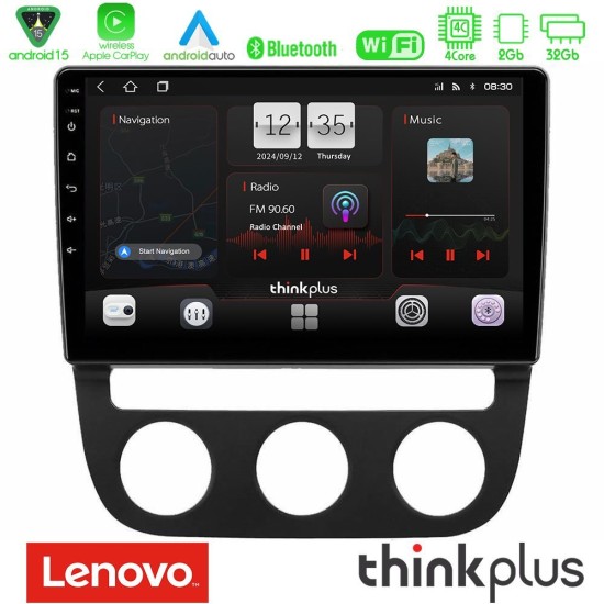 Lenovo Thinkplus Series 4Core Android15 2+32GB  VW Jetta Navigation Multimedia Tablet 10" Με Carplay & Android Auto