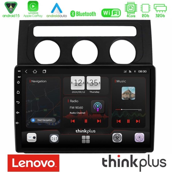 Lenovo Thinkplus Series 4Core Android15 2+32GB     VW Touran 2003-2011 Navigation Multimedia Tablet 10"  Με Carplay & Android Auto