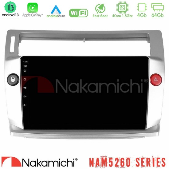 Nakamichi NAM5260 Series 4Core Android13 4+64GB Citroen C4 2004-2010 Navigation Multimedia Tablet 9" Με Carplay & Android Auto