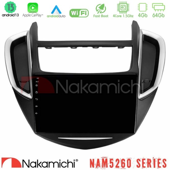 Nakamichi NAM5260 Series 4Core Android13 4+64GB Chevrolet Trax 2013-2020 Navigation Multimedia Tablet 9" Με Carplay & Android Auto Nakamichi NAM5260 Series 4Core Android13 4+64GB Chevrolet Trax 2013-2020 Navigation Multimedia Tablet 9" Με Carplay & Android Auto