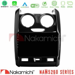 Nakamichi NAM5260 Series 4Core Android13 4+64GB Dacia Duster 2014-2018 Navigation Multimedia Tablet 9" Με Carplay & Android Auto Nakamichi NAM5260 Series 4Core Android13 4+64GB Dacia Duster 2014-2018 Navigation Multimedia Tablet 9" Με Carplay & Android Auto