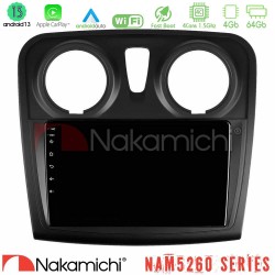 Nakamichi NAM5260 Series 4Core Android13 4+64GB Dacia Dokker 2014-2021 Navigation Multimedia Tablet 9" Με Carplay & Android Auto Nakamichi NAM5260 Series 4Core Android13 4+64GB Dacia Dokker 2014-2021 Navigation Multimedia Tablet 9" Με Carplay & Android Auto