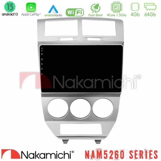 Nakamichi NAM5260 Series 4Core Android13 4+64GB Dodge Caliber 2006-2011 Navigation Multimedia Tablet 10" Με Carplay & Android Auto Nakamichi NAM5260 Series 4Core Android13 4+64GB Dodge Caliber 2006-2011 Navigation Multimedia Tablet 10" Με Carplay & Android Auto