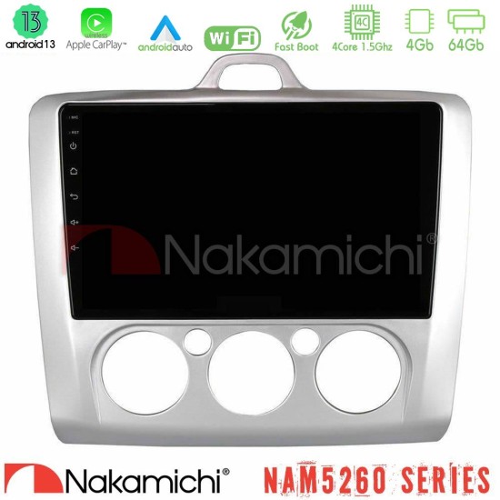 Nakamichi NAM5260 Series 4Core Android13 4+64GB Ford Focus Manual AC Navigation Multimedia Tablet 9" Με Carplay & Android Auto Nakamichi NAM5260 Series 4Core Android13 4+64GB Ford Focus Manual AC Navigation Multimedia Tablet 9" Με Carplay & Android Auto