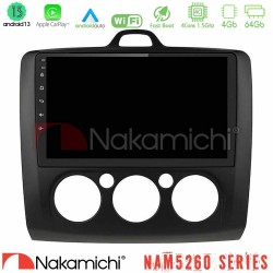 Nakamichi NAM5260 Series 4Core Android13 4+64GB Ford Focus Manual AC Navigation Multimedia Tablet 9" (Μαύρο Χρώμα) Με Carplay & Android Auto Nakamichi NAM5260 Series 4Core Android13 4+64GB Ford Focus Manual AC Navigation Multimedia Tablet 9" (Μαύρο Χρώμα) Με Carplay & Android Auto