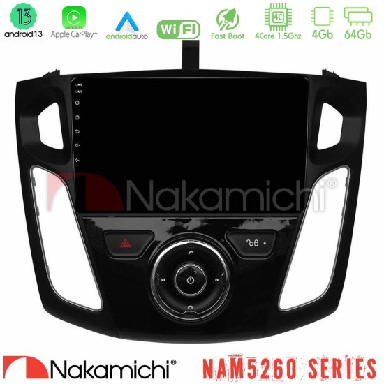Nakamichi NAM5260 Series 4Core Android13 4+64GB Ford Focus 2012-2018 Navigation Multimedia Tablet 9" Με Carplay & Android Auto Nakamichi NAM5260 Series 4Core Android13 4+64GB Ford Focus 2012-2018 Navigation Multimedia Tablet 9" Με Carplay & Android Auto