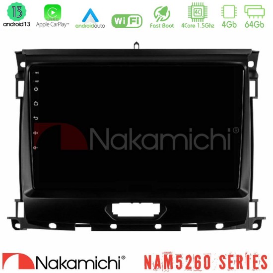 Nakamichi NAM5260 Series 4Core Android13 4+64GB Ford Ranger 2017-2022 Navigation Multimedia Tablet 9" Με Carplay & Android Auto Nakamichi NAM5260 Series 4Core Android13 4+64GB Ford Ranger 2017-2022 Navigation Multimedia Tablet 9" Με Carplay & Android Auto