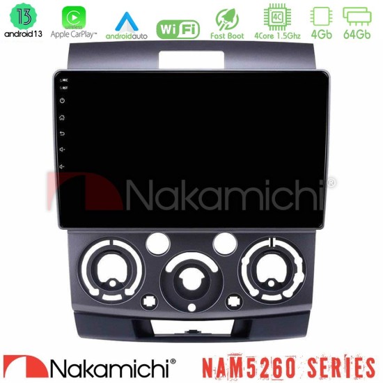 Nakamichi NAM5260 Series 4Core Android13 4+64GB Ford Ranger/Mazda BT50 Navigation Multimedia Tablet 9" Με Carplay & Android Auto