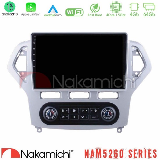 Nakamichi NAM5260 Series 4Core Android13 4+64GB Ford Mondeo 2007-2011 (Auto A/C) Navigation Multimedia Tablet 10" Με Carplay & Android Auto Nakamichi NAM5260 Series 4Core Android13 4+64GB Ford Mondeo 2007-2011 (Auto A/C) Navigation Multimedia Tablet 10" Με Carplay & Android Auto