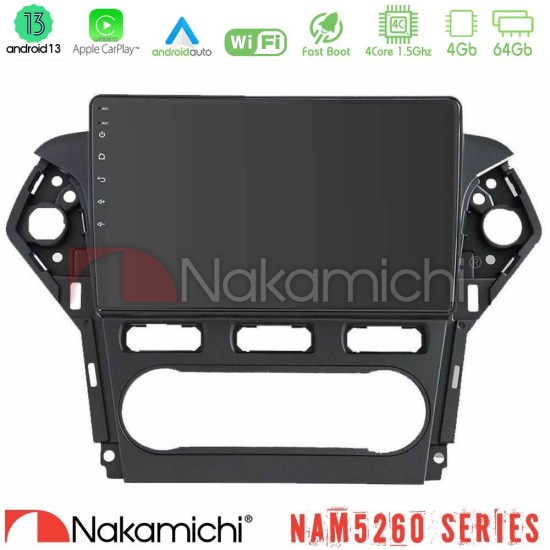 Nakamichi NAM5260 Series 4Core Android13 4+64GB Ford Mondeo 2011-2014 Navigation Multimedia Tablet 10" Με Carplay & Android Auto Nakamichi NAM5260 Series 4Core Android13 4+64GB Ford Mondeo 2011-2014 Navigation Multimedia Tablet 10" Με Carplay & Android Auto