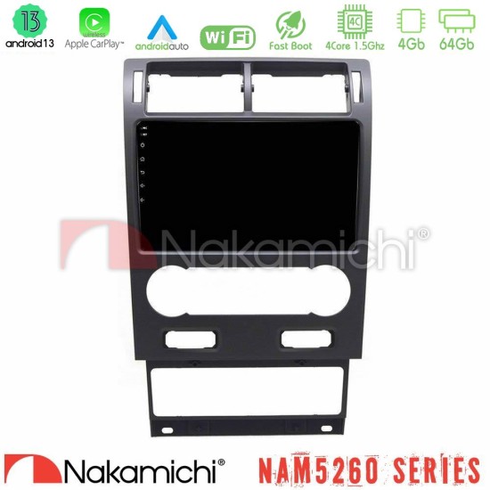 Nakamichi NAM5260 Series 4Core Android13 4+64GB Ford Mondeo 2004-2007 Navigation Multimedia Tablet 9" Με Carplay & Android Auto Nakamichi NAM5260 Series 4Core Android13 4+64GB Ford Mondeo 2004-2007 Navigation Multimedia Tablet 9" Με Carplay & Android Auto