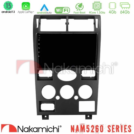 Nakamichi NAM5260 Series 4Core Android13 4+64GB Ford Mondeo 2001-2004 Navigation Multimedia Tablet 9" Με Carplay & Android Auto Nakamichi NAM5260 Series 4Core Android13 4+64GB Ford Mondeo 2001-2004 Navigation Multimedia Tablet 9" Με Carplay & Android Auto