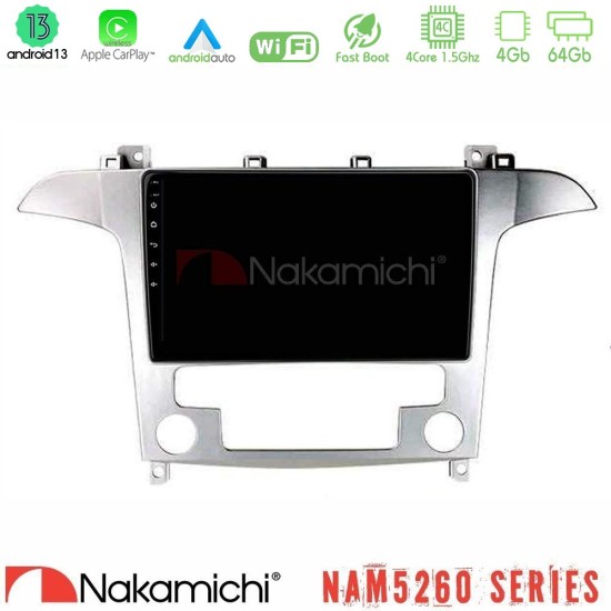 Nakamichi NAM5260 Series Ford S-Max 2006-2012 4Core Android13 4+64GB Navigation Multimedia Tablet 9" Με Carplay & Android Auto