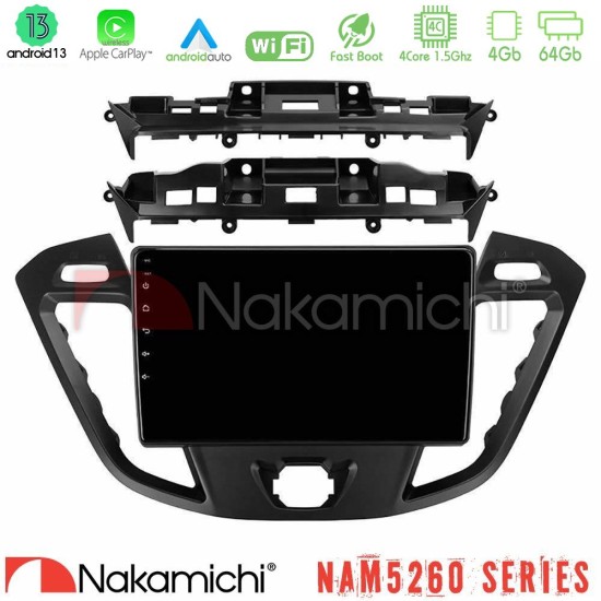 Nakamichi NAM5260 Series 4Core Android13 4+64GB Ford Transit Custom/Tourneo Custom Navigation Multimedia Tablet 9" Με Carplay & Android Auto