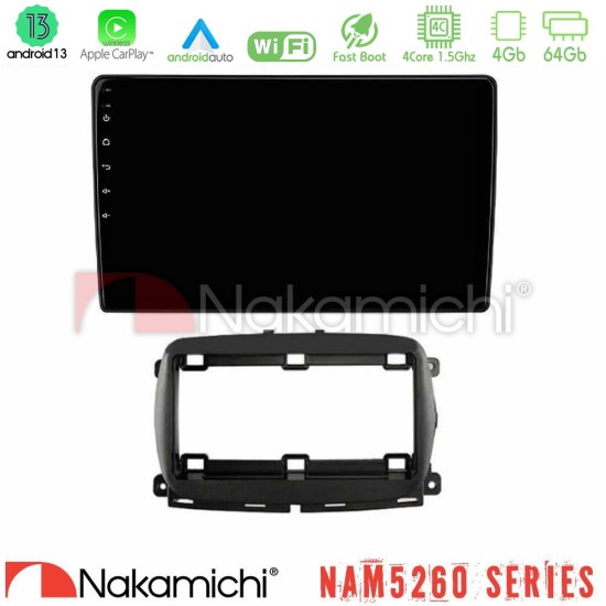 Nakamichi NAM5260 Series 4Core Android13 4+64GB Fiat 500 2016> Navigation Multimedia Tablet 9" Με Carplay & Android Auto Nakamichi NAM5260 Series 4Core Android13 4+64GB Fiat 500 2016> Navigation Multimedia Tablet 9" Με Carplay & Android Auto