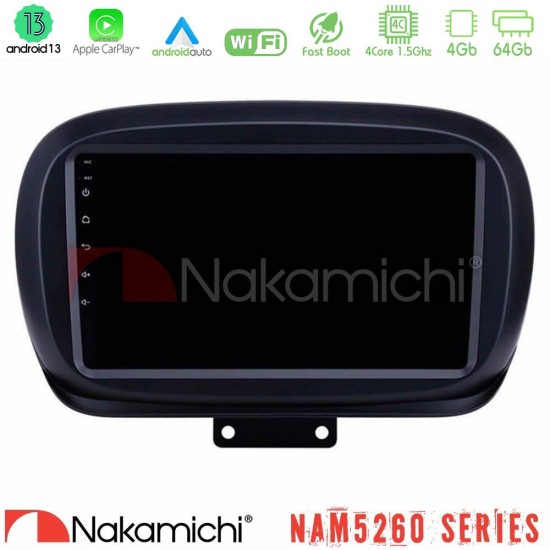 Nakamichi NAM5260 Series 4Core Android13 4+64GB Fiat 500X Navigation Multimedia Tablet 9" Με Carplay & Android Auto