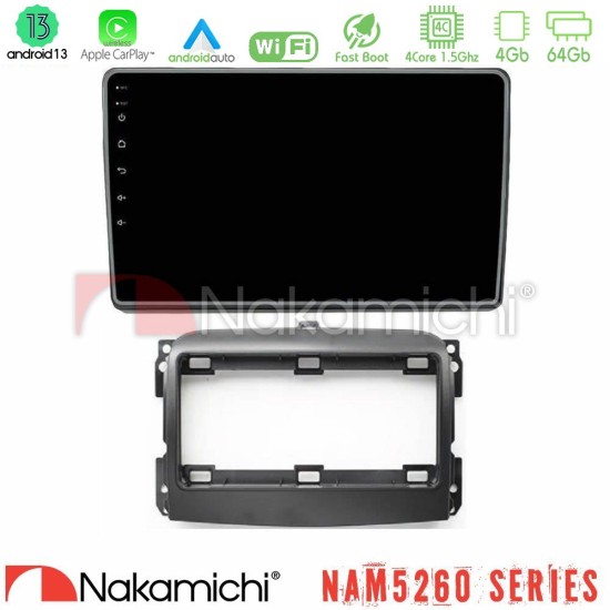 Nakamichi NAM5260 Series 4Core Android13 4+64GB Fiat 500L Navigation Multimedia Tablet 10" Με Carplay & Android Auto