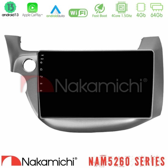 Nakamichi NAM5260 Series 4Core Android13 4+64GB Honda Jazz 2009-2013 Navigation Multimedia Tablet 10" Με Carplay & Android Auto Nakamichi NAM5260 Series 4Core Android13 4+64GB Honda Jazz 2009-2013 Navigation Multimedia Tablet 10" Με Carplay & Android Auto