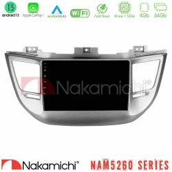 Nakamichi NAM5260 Series 4Core Android13 4+64GB Hyundai Tucson 2015-2018 Navigation Multimedia Tablet 9" Με Carplay & Android Auto