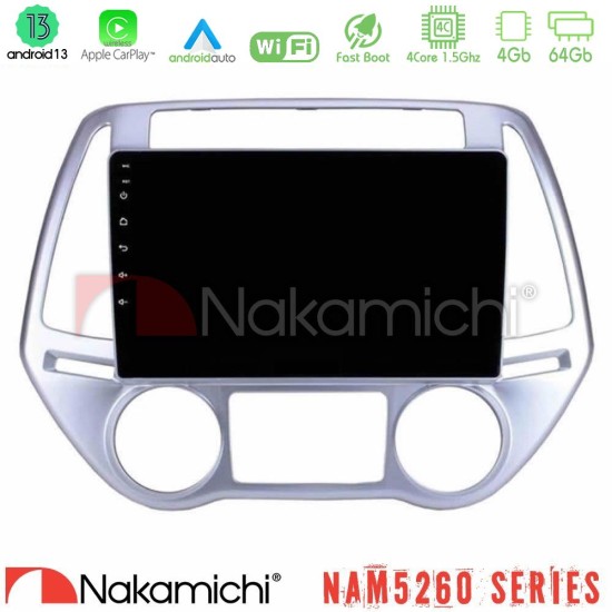 Nakamichi NAM5260 Series 4Core Android13 4+64GB Hyundai i20 2012-2014 Navigation Multimedia Tablet 9" Με Carplay & Android Auto Nakamichi NAM5260 Series 4Core Android13 4+64GB Hyundai i20 2012-2014 Navigation Multimedia Tablet 9" Με Carplay & Android Auto