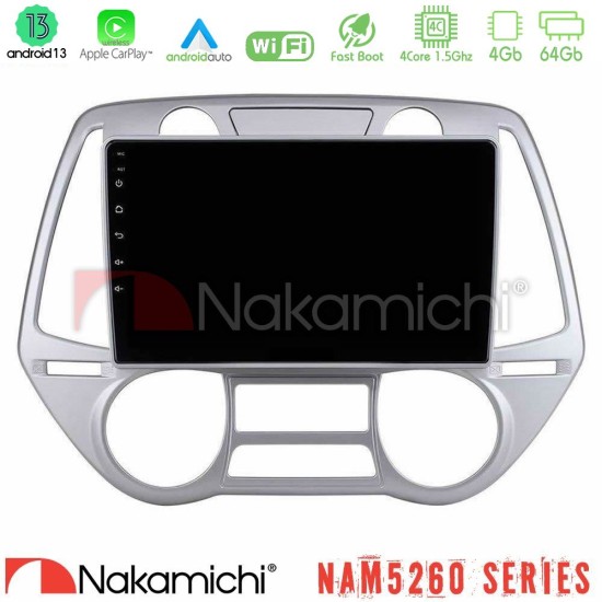 Nakamichi NAM5260 Series 4Core Android13 4+64GB Hyundai i20 2009-2012 Auto A/C Navigation Multimedia Tablet 9" Με Carplay & Android Auto Nakamichi NAM5260 Series 4Core Android13 4+64GB Hyundai i20 2009-2012 Auto A/C Navigation Multimedia Tablet 9" Με Carplay & Android Auto