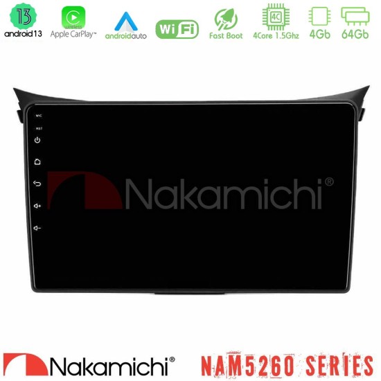 Nakamichi NAM5260 Series 4Core Android13 4+64GB Hyundai i30 2012-2017 Navigation Multimedia Tablet 9" Με Carplay & Android Auto
