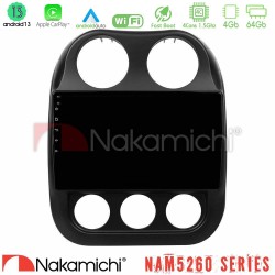 Nakamichi NAM5260 Series 4Core Android13 4+64GB Jeep Compass 2012-2016 Navigation Multimedia Tablet 10" Με Carplay & Android Auto Nakamichi NAM5260 Series 4Core Android13 4+64GB Jeep Compass 2012-2016 Navigation Multimedia Tablet 10" Με Carplay & Android Auto