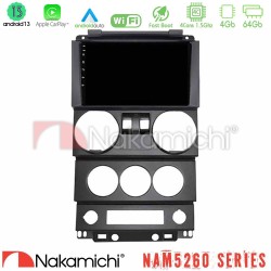 Nakamichi NAM5260 Series 4Core Android13 4+64GB Jeep Wrangler 2Door 2008-2010 Navigation Multimedia Tablet 9" Με Carplay & Android Auto Nakamichi NAM5260 Series 4Core Android13 4+64GB Jeep Wrangler 2Door 2008-2010 Navigation Multimedia Tablet 9" Με Carplay & Android Auto