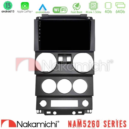 Nakamichi NAM5260 Series 4Core Android13 4+64GB Jeep Wrangler 2Door 2008-2010 Navigation Multimedia Tablet 9" Με Carplay & Android Auto