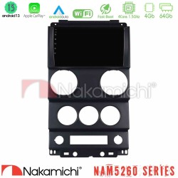 Nakamichi NAM5260 Series 4Core Android13 4+64GB Jeep Wrangler 2Door 2008-2010 Navigation Multimedia Tablet 9" Με Carplay & Android Auto Nakamichi NAM5260 Series 4Core Android13 4+64GB Jeep Wrangler 2Door 2008-2010 Navigation Multimedia Tablet 9" Με Carplay & Android Auto