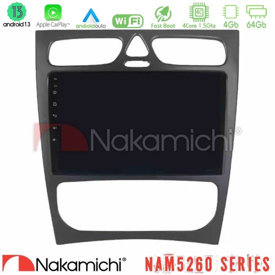 Nakamichi NAM5260 Series 4Core Android13 4+64GB Mercedes C Class (W203) Navigation Multimedia Tablet 9" Με Carplay & Android Auto