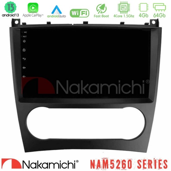 Nakamichi NAM5260 Series 4Core Android13 4+64GB Mercedes W203 Facelift Navigation Multimedia Tablet 9" Με Carplay & Android Auto Nakamichi NAM5260 Series 4Core Android13 4+64GB Mercedes W203 Facelift Navigation Multimedia Tablet 9" Με Carplay & Android Auto