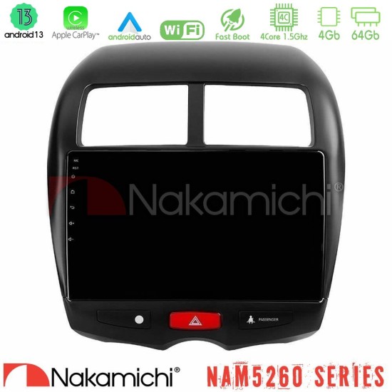 Nakamichi NAM5260 Series 4Core Android13 4+64GB Mitsubishi ASX Navigation Multimedia Tablet 10" Με Carplay & Android Auto