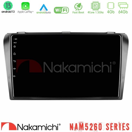 Nakamichi NAM5260 Series 4Core Android13 4+64GB Mazda 3 2004-2009 Navigation Multimedia Tablet 9" Με Carplay & Android Auto