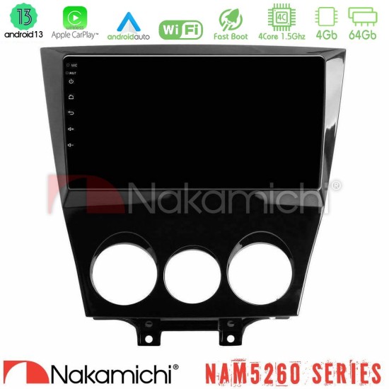Nakamichi NAM5260 Series 4Core Android13 4+64GB Mazda RX8 2008-2012 Navigation Multimedia Tablet 9" Με Carplay & Android Auto Nakamichi NAM5260 Series 4Core Android13 4+64GB Mazda RX8 2008-2012 Navigation Multimedia Tablet 9" Με Carplay & Android Auto