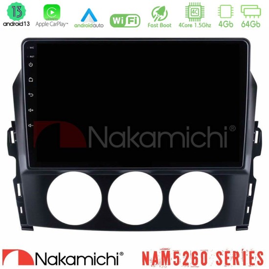 Nakamichi NAM5260 Series 4Core Android13 4+64GB Mazda MX-5 2006-2008 Navigation Multimedia Tablet 9" Με Carplay & Android Auto Nakamichi NAM5260 Series 4Core Android13 4+64GB Mazda MX-5 2006-2008 Navigation Multimedia Tablet 9" Με Carplay & Android Auto