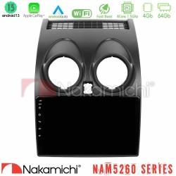 Nakamichi NAM5260 Series 4Core Android13 4+64GB Nissan Qashqai J10 Navigation Multimedia Tablet 9" Με Carplay & Android Auto