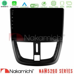 Nakamichi NAM5260 Series 4Core Android13 4+64GB Peugeot 207 Navigation Multimedia Tablet 9" Με Carplay & Android Auto