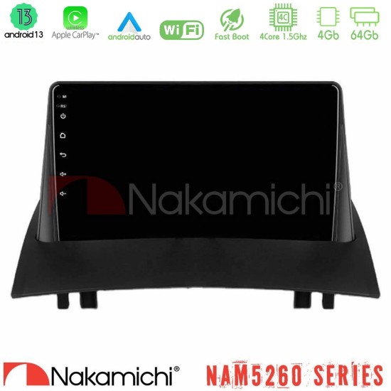 Nakamichi NAM5260 Series 4Core Android13 4+64GB Renault Megane 2 2002-2008 Navigation Multimedia Tablet 9" Με Carplay & Android Auto