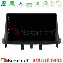 Nakamichi NAM5260 Series 4Core Android13 4+64GB Renault Megane 3 2009-2015 Navigation Multimedia Tablet 9" Με Carplay & Android Auto