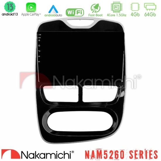 Nakamichi NAM5260 Series 4Core Android13 4+64GB Renault Clio 2012-2016 Navigation Multimedia Tablet 9" Με Carplay & Android Auto Nakamichi NAM5260 Series 4Core Android13 4+64GB Renault Clio 2012-2016 Navigation Multimedia Tablet 9" Με Carplay & Android Auto