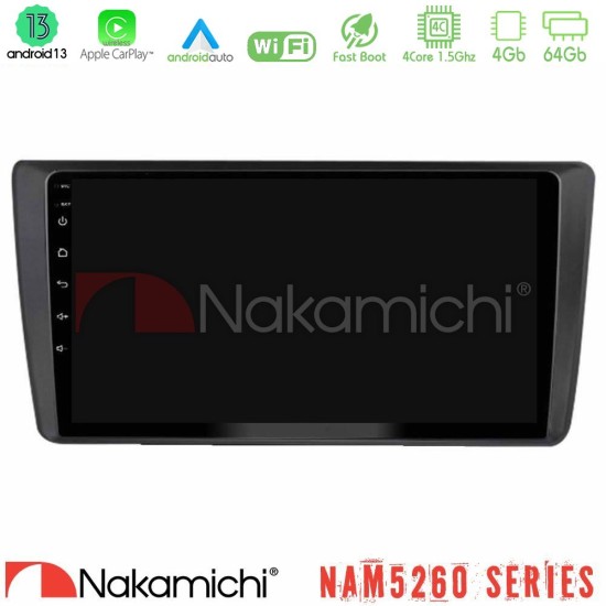 Nakamichi NAM5260 Series Skoda Octavia 2004-2012 4Core Android13 4+64GB Navigation Multimedia Tablet 9" Με Carplay & Android Auto